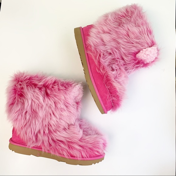 UGG BIG GIRLS PINKPUFF CLASSIC BOOTS - Picture 2 of 6